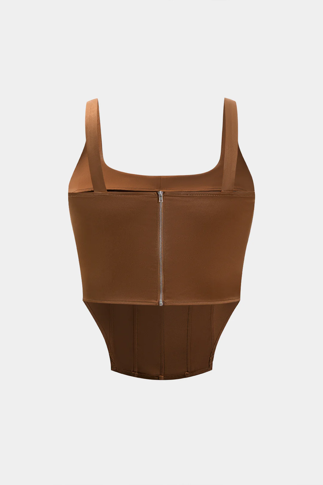 Plus Size Satin Zipper Corset Slip Cami Top - Weenar