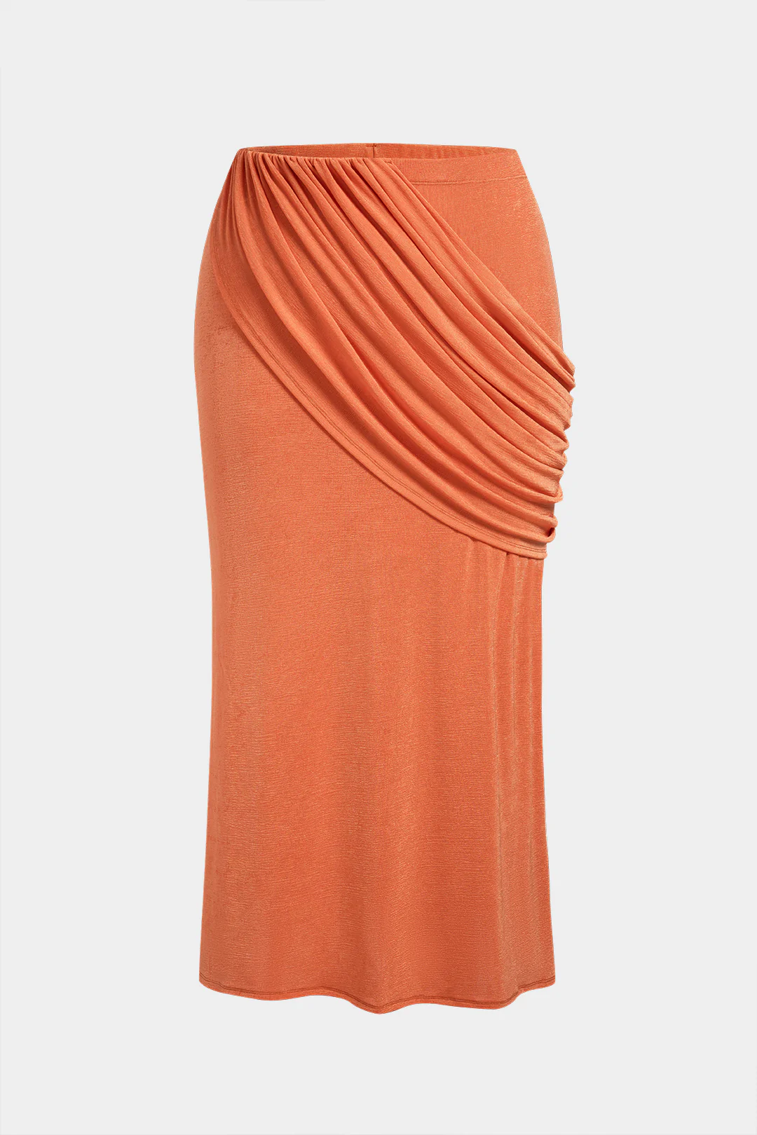 Plus Size Asymmetrical Ruched Skirt - Weenar