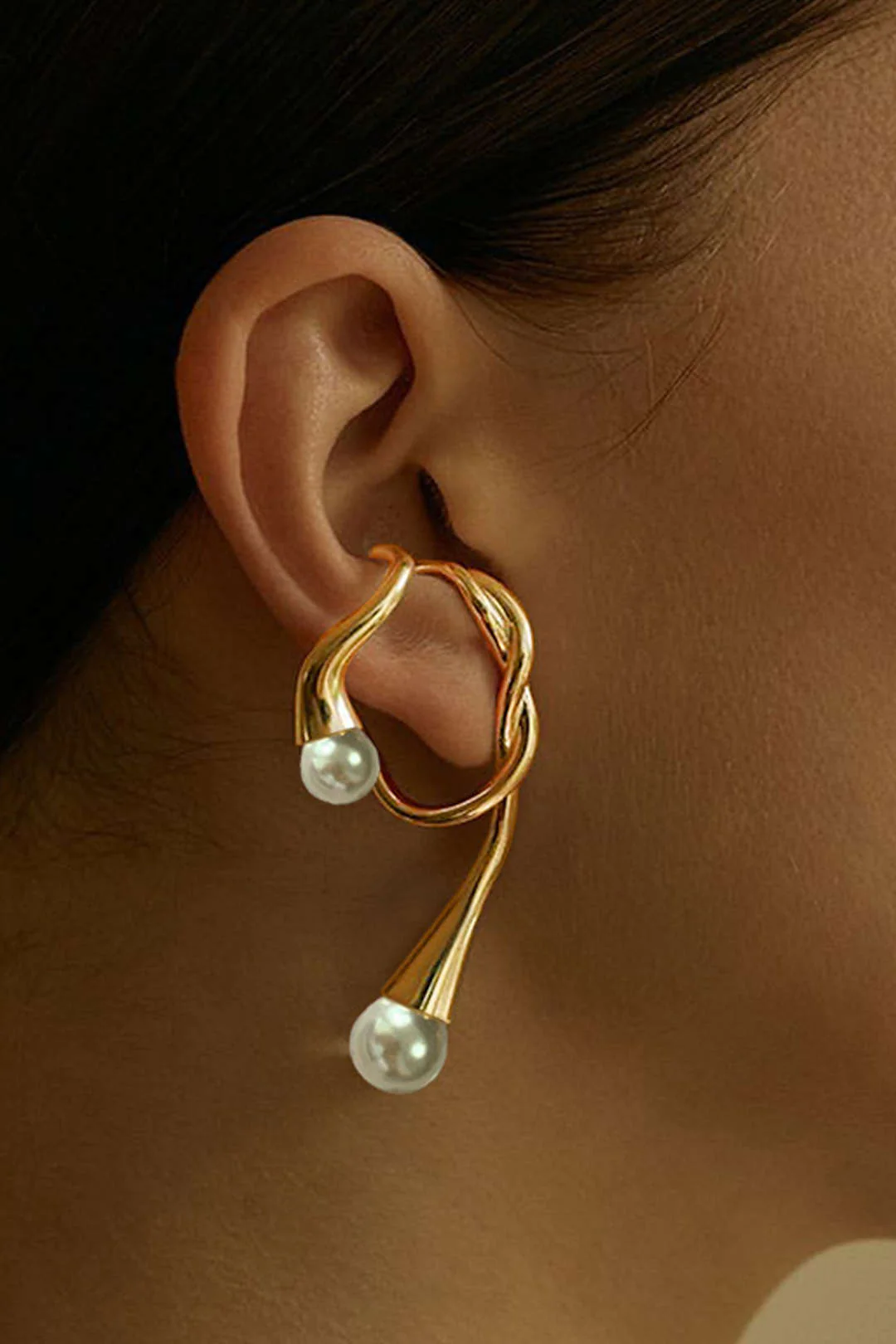 1pc Pearl Curve Earring - Weenar