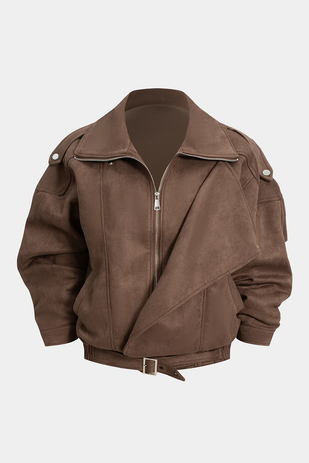 Suede Asymmetrical Zipper Jacket - Weenar