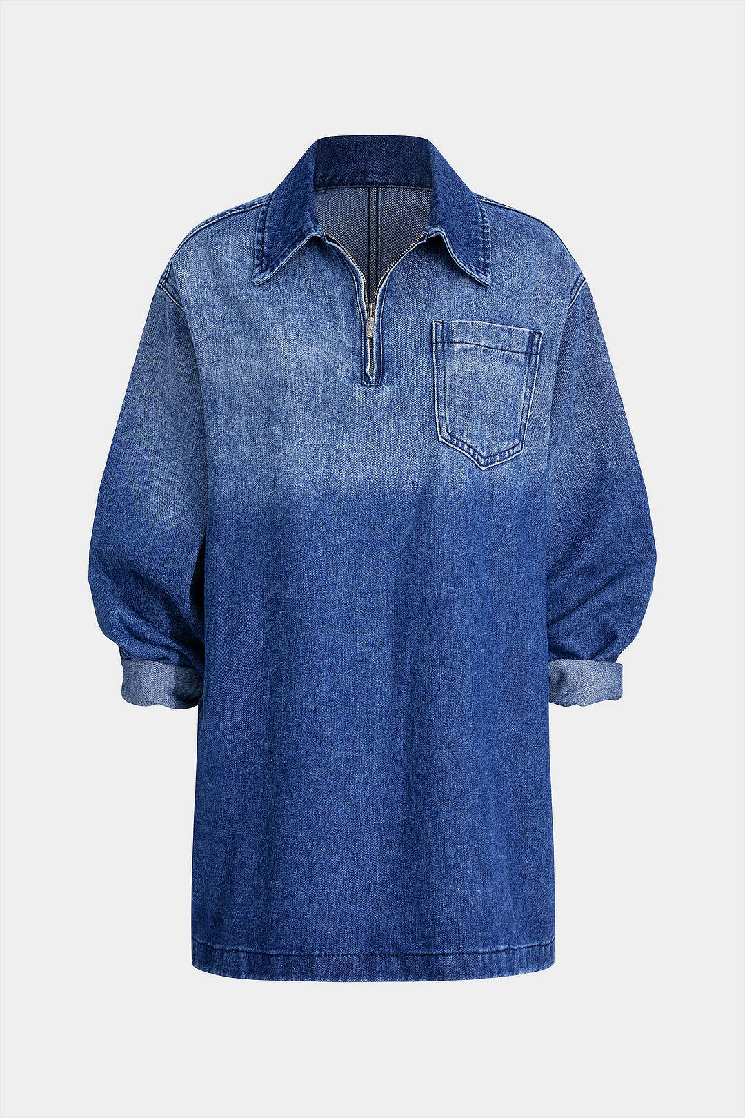 Denim Long Sleeve Dress - Weenar