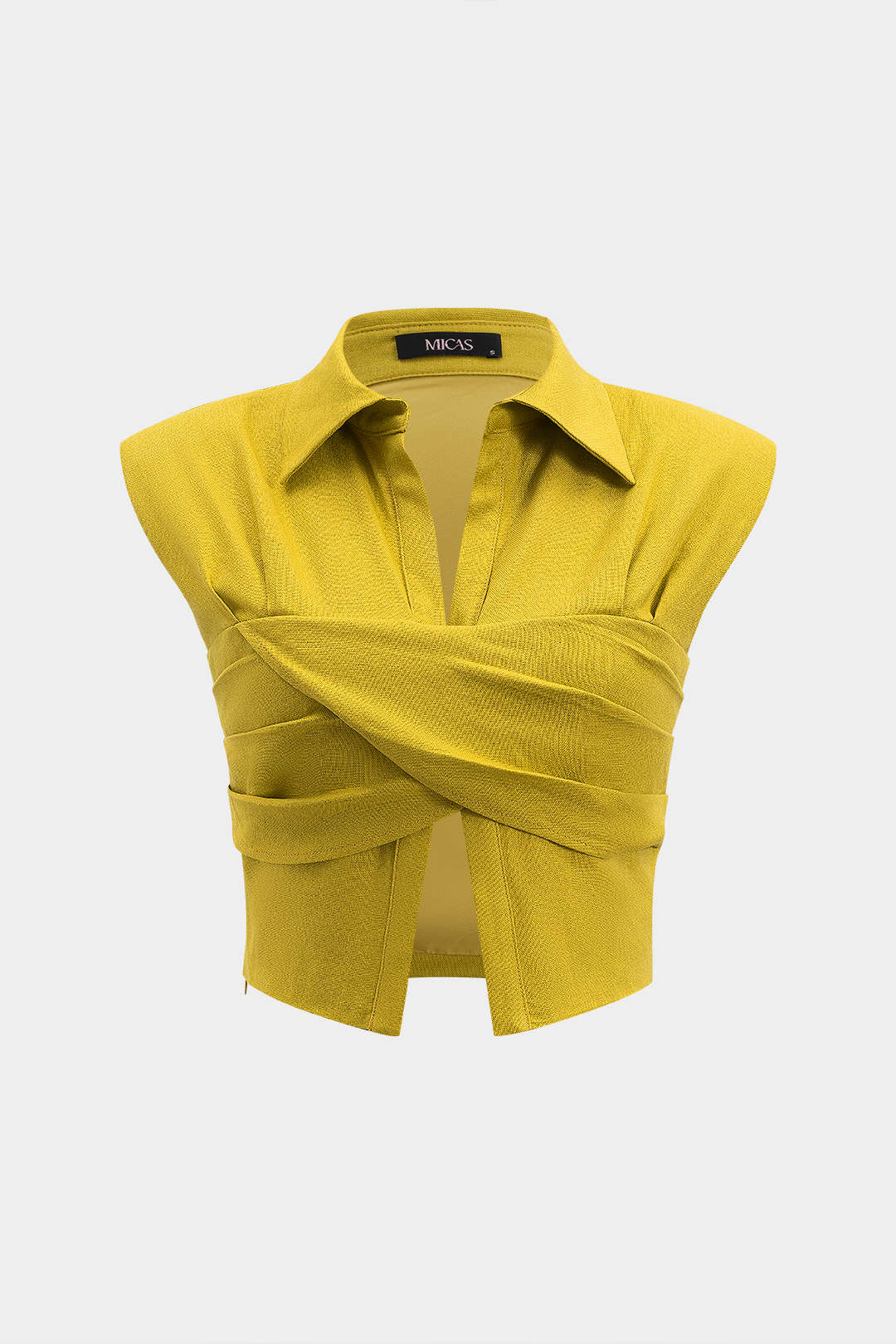 Linen Crossed Ruched Tank Top - Weenar