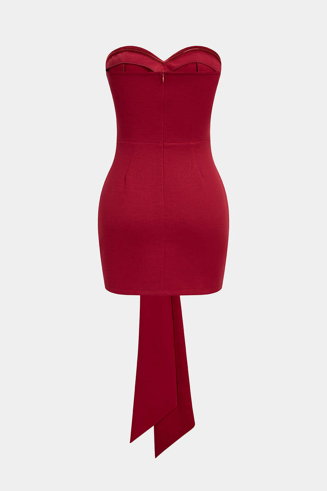 Knotted Strapless Sleeveless Mini Dress - Weenar