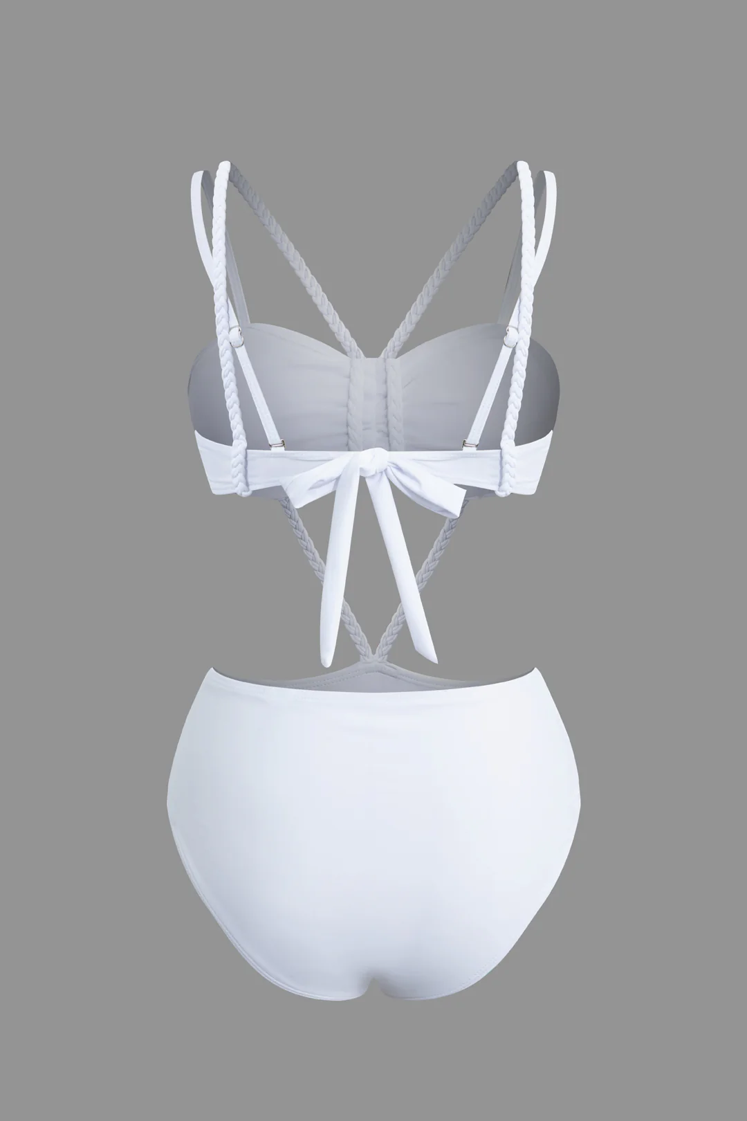 3D Flower Decor Tie Up Bikini Set - Weenar