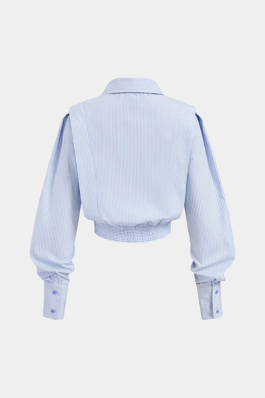 Stripes Print Lapel Button Long-Sleeve Shirt - Weenar