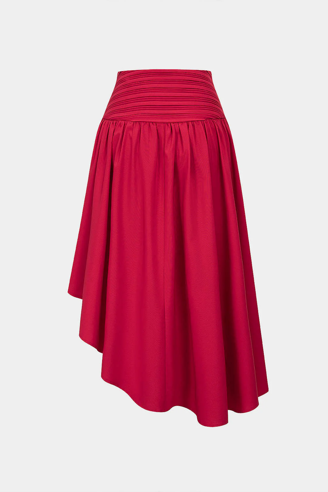 Ruched Asymmetrical Hem High Waist Skirt - Weenar