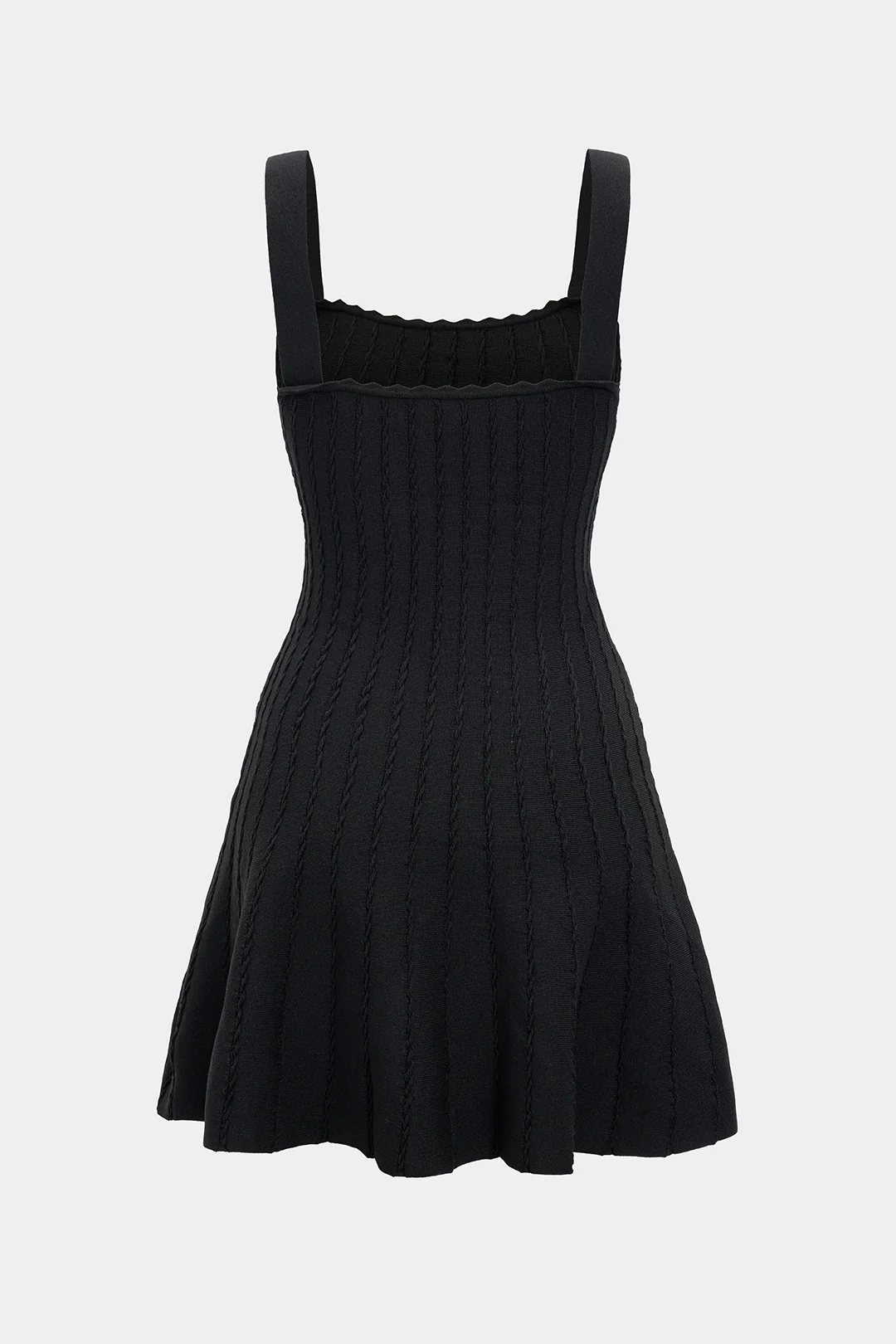 Knit Waist-Cinching Sleeveless Dress - Weenar