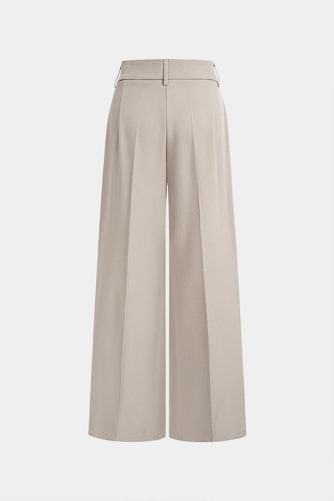 Solid Ruched Pocket High Waist Wide Leg Pants - Weenar