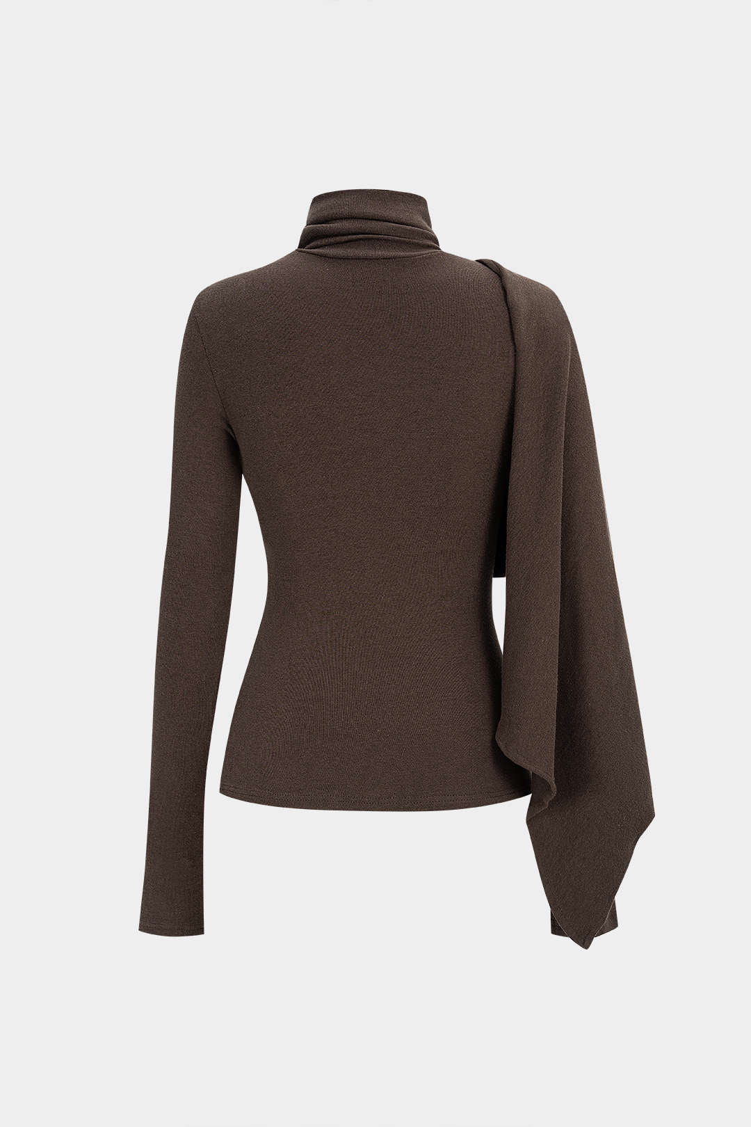 Solid High Callor Ruched Long-Sleeve Top - Weenar