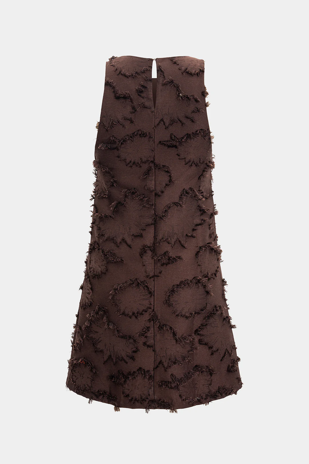 Knit Fringe Trim Sleeveless Dress - Weenar