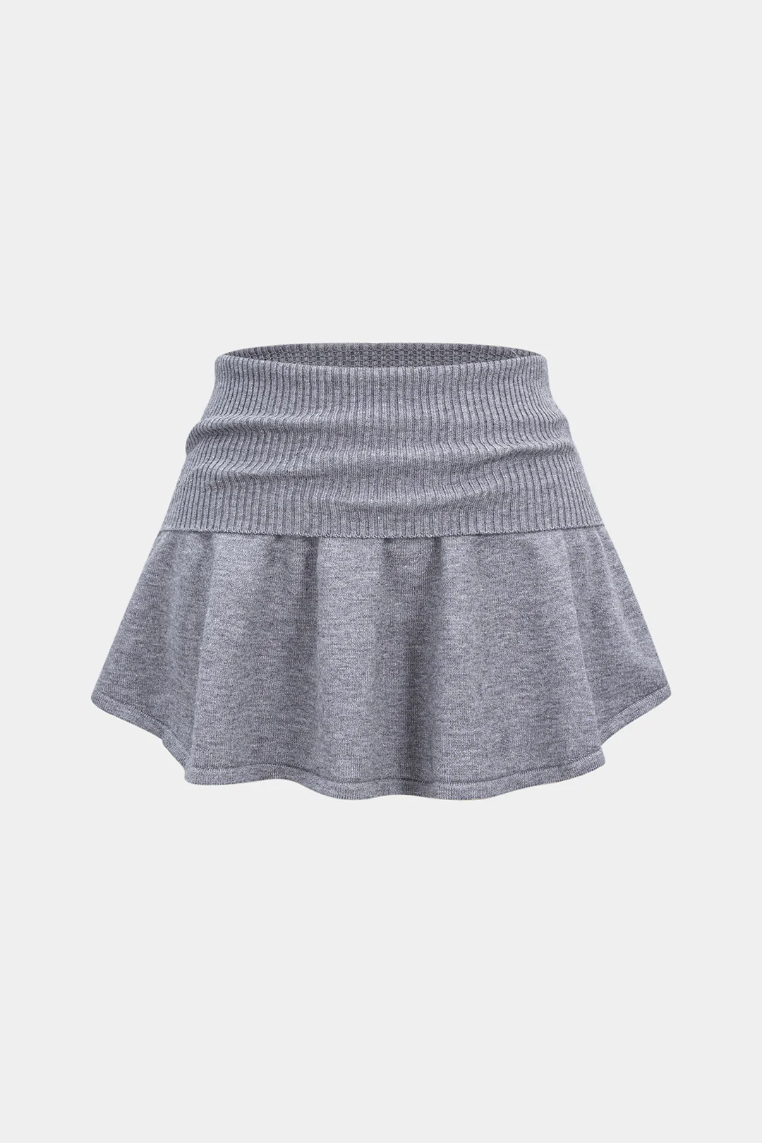 Knit Irregular Hem Mini Skirt - Weenar
