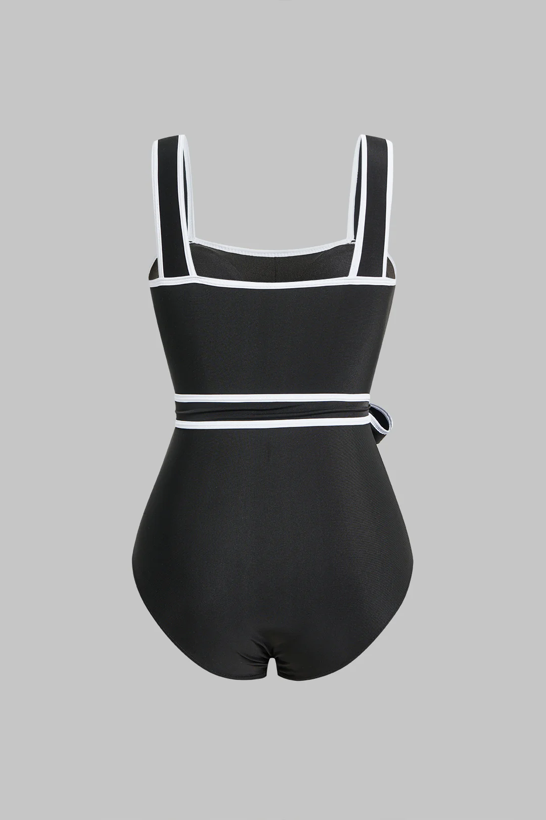 Contrast Binding Tie Front Swimsuit - Weenar