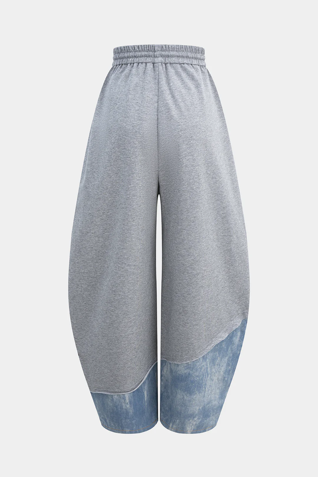 Denim Patchwork Drawstring Asymmetrical Pants - Weenar