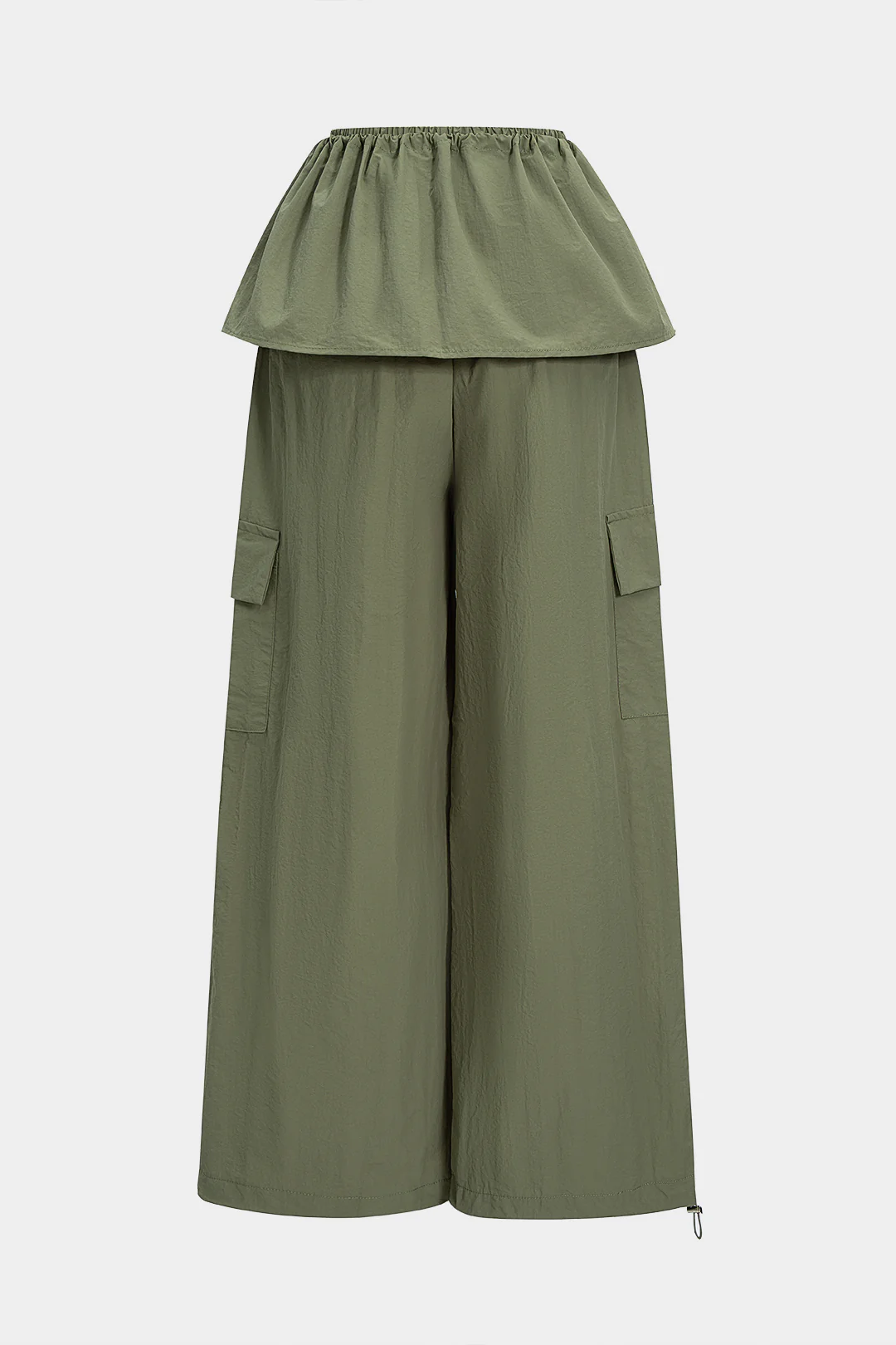 Ruched Drawstring Pocket Pants - Weenar