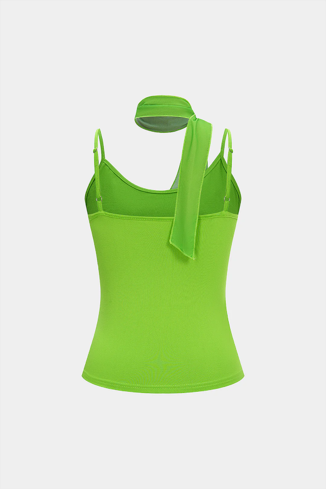 Artistic Print Draped Cowl Neck Asymmetrical Cami Top - Weenar