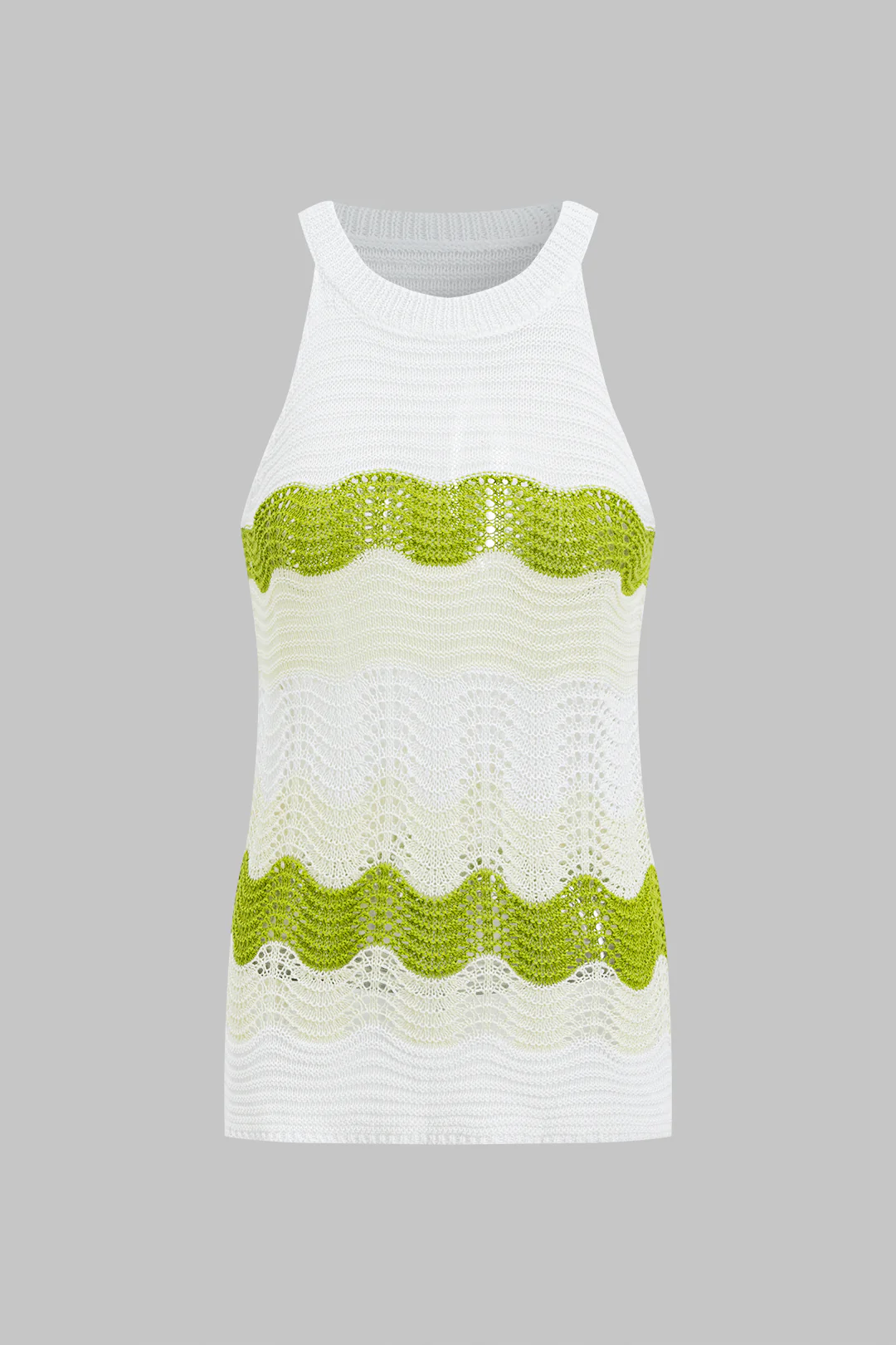 Contrast Hollow Out Tank Top - Weenar