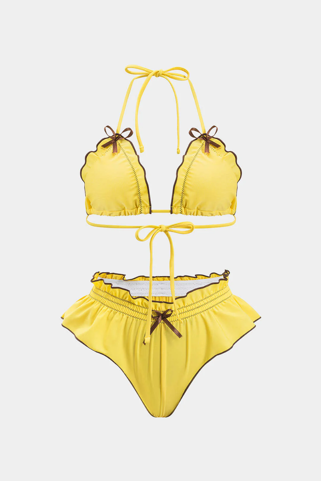 Ruffle Ruched Bikini Set - Weenar