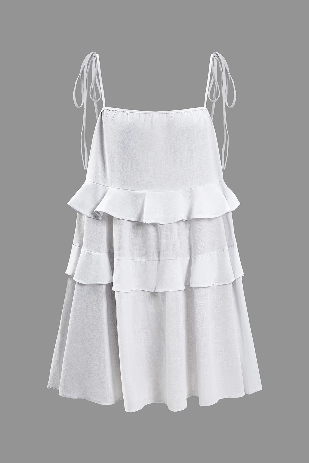 Ruffle Tie-Up Sleeveless Mini Dress - Weenar
