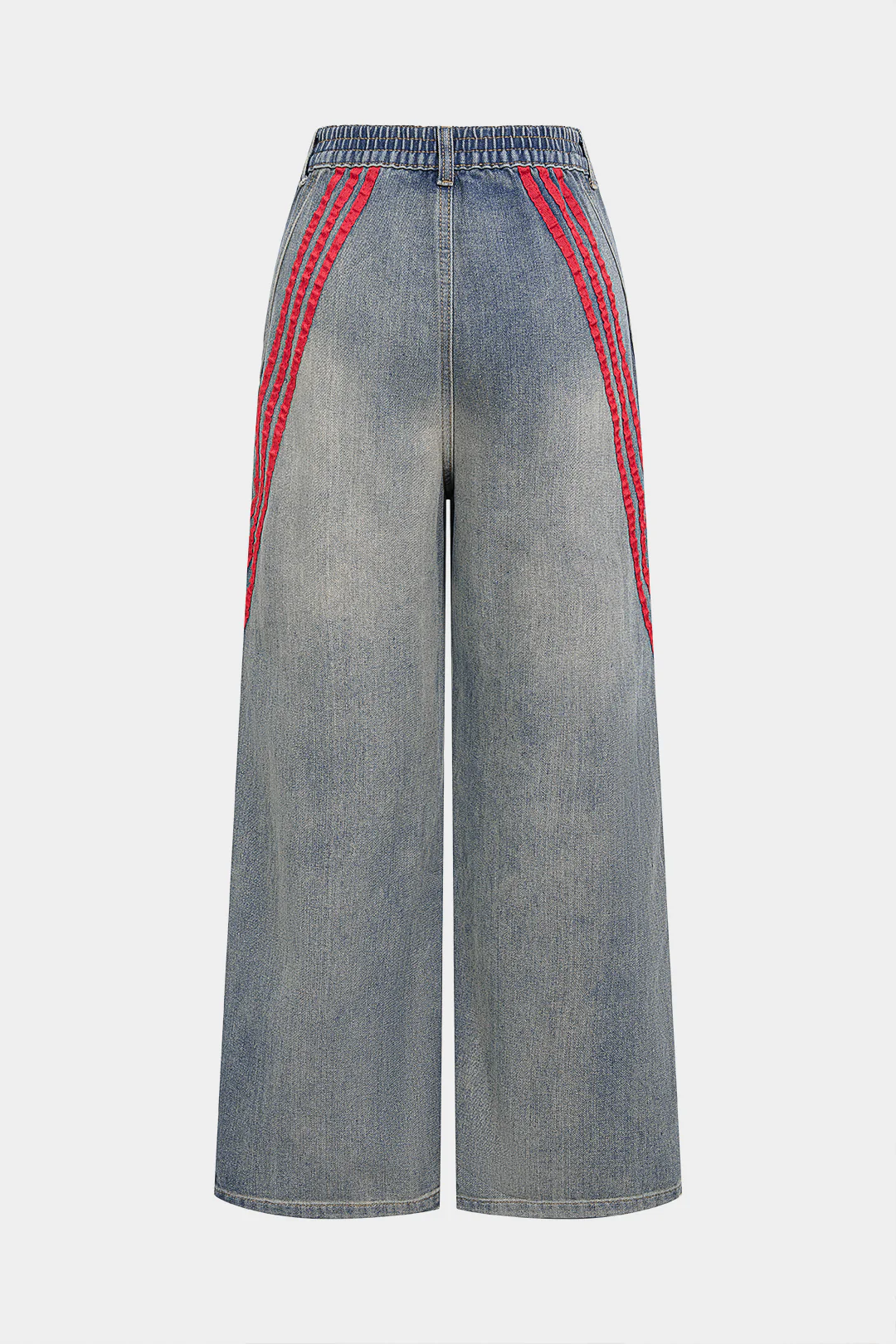 Denim Striped Straight Leg Jeans - Weenar