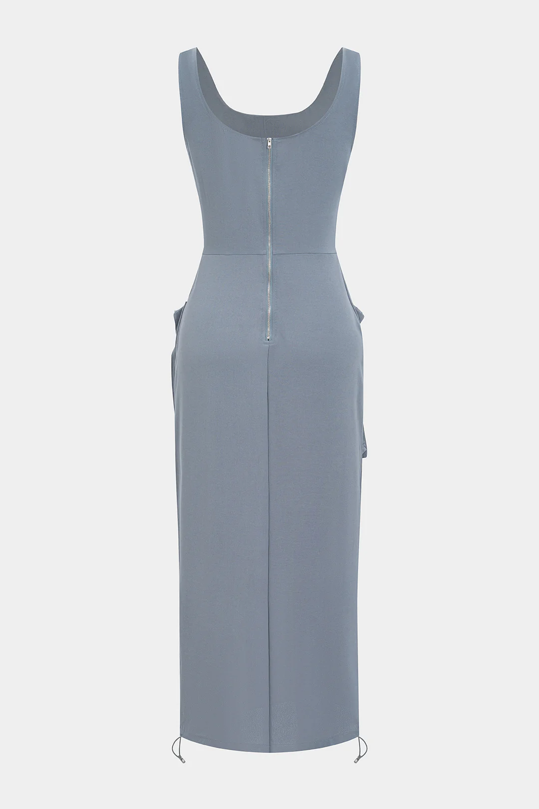 Chiffon Pocket Tank Sleeveless Maxi Dress - Weenar