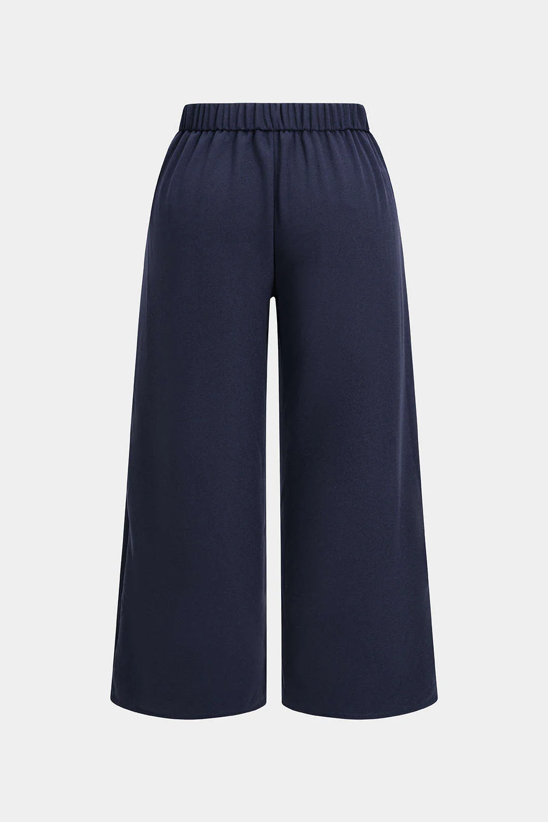 Plus Size Elastic Waistband Wide Leg Pants - Weenar