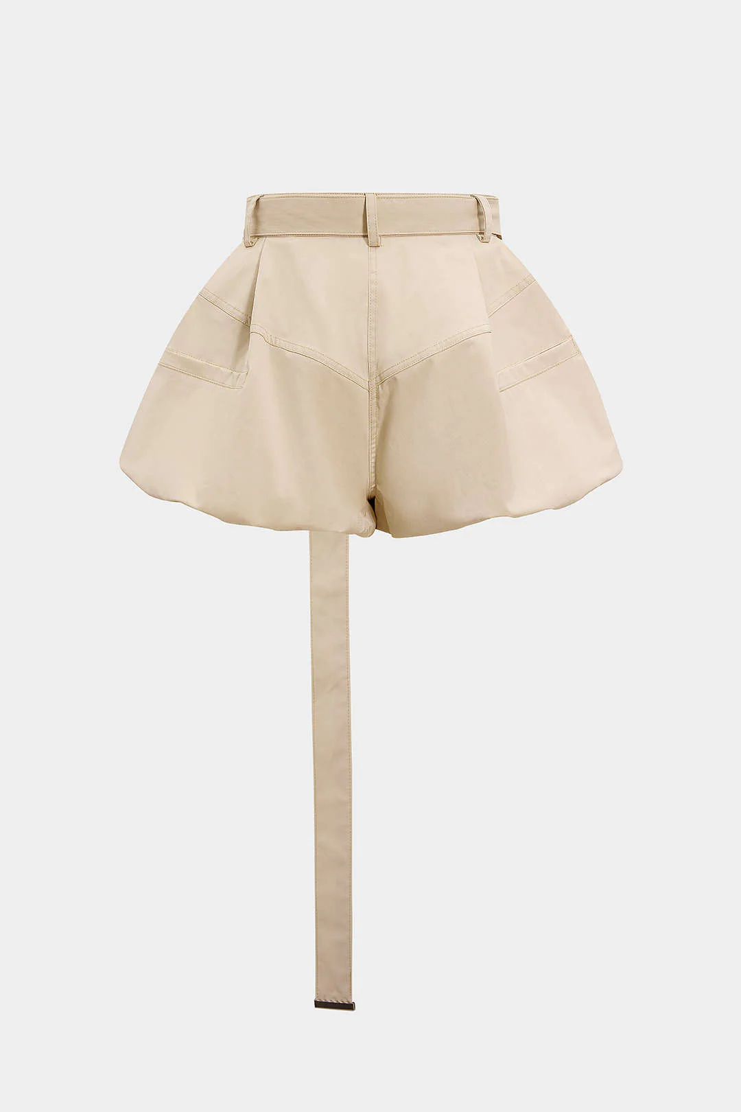 Solid Belted Shorts - Weenar