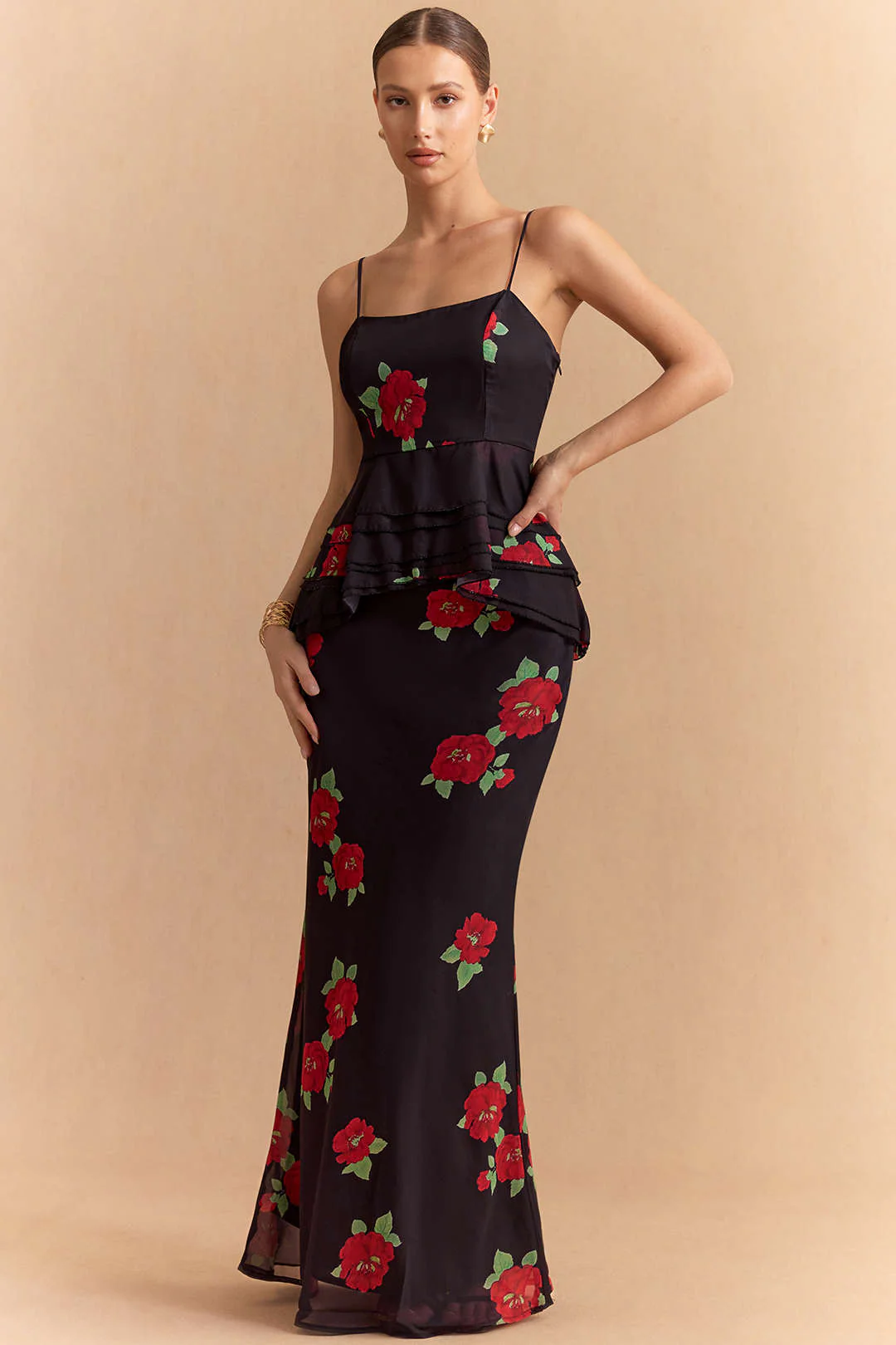 Floral Print Chiffon Zipper Skirt - Weenar
