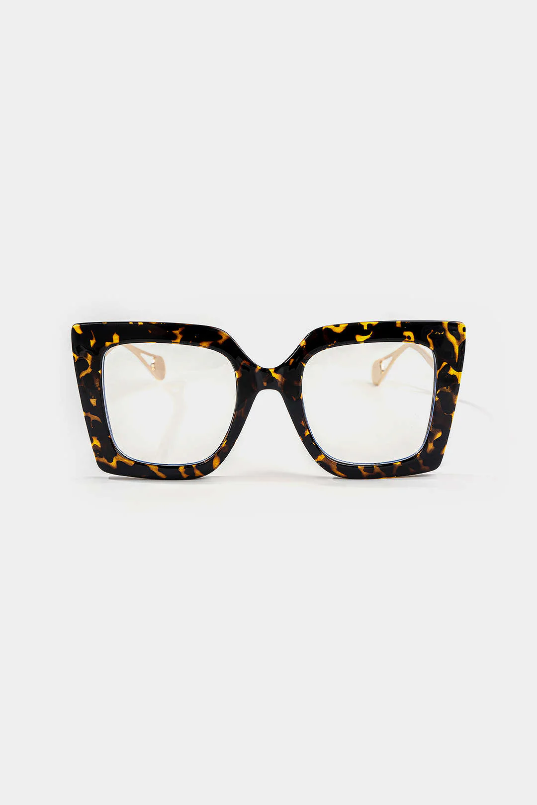 Metal Leopard Square Frame Sunglasses - Weenar
