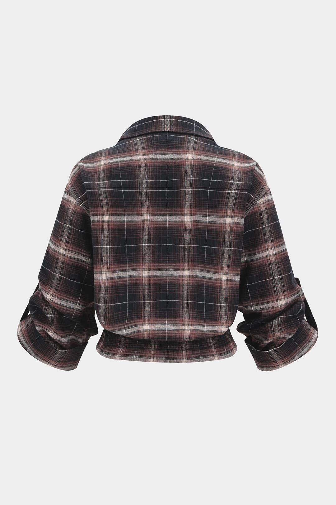Plaid Print Button Long-Sleeve Shirt - Weenar