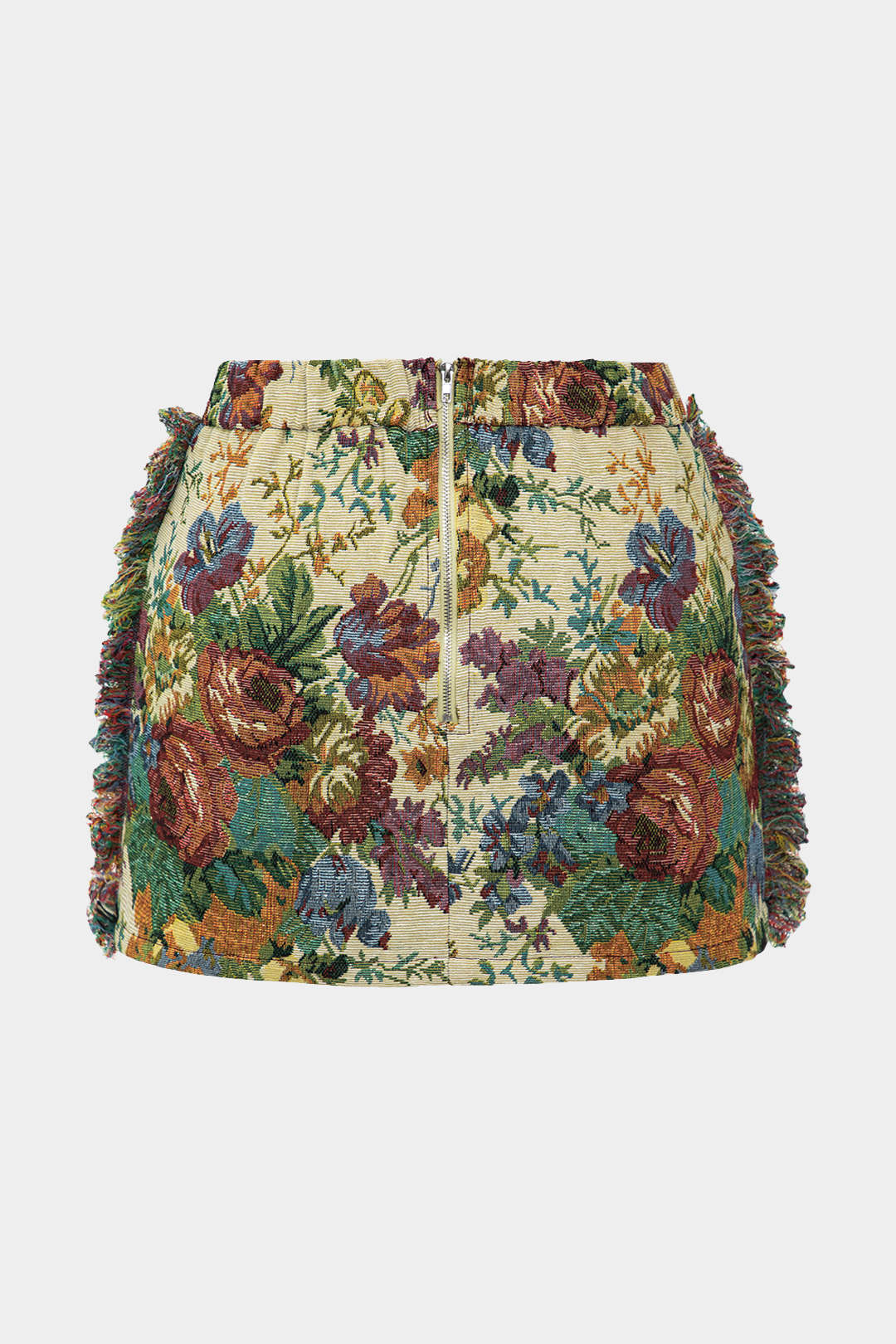 Plus Size Jacquard Frayed Pocket Skirt - Weenar
