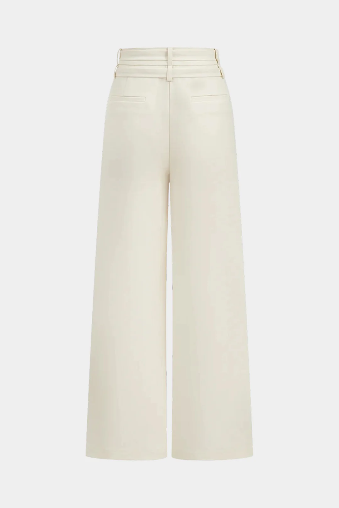 Double Belted Wide Leg Pants - Weenar