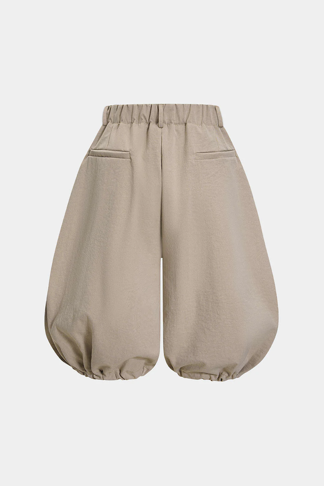 Solid Ruched Lantern Shorts - Weenar
