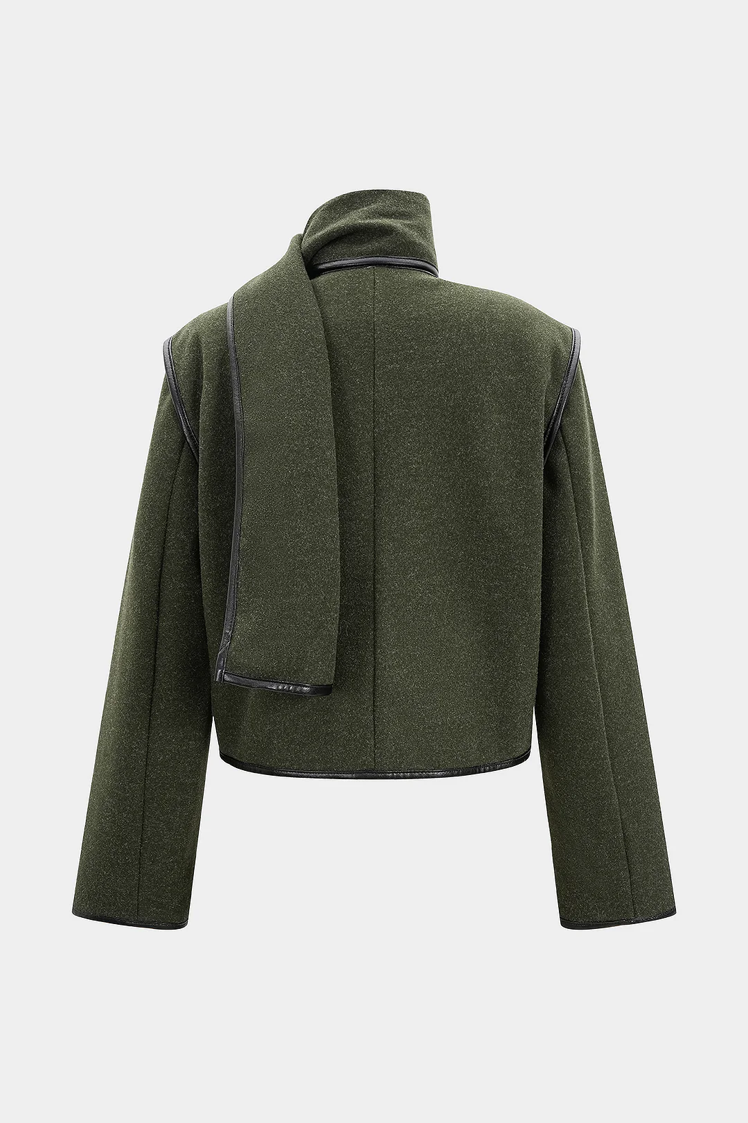 Woolen Piping Scarf Coat - Weenar