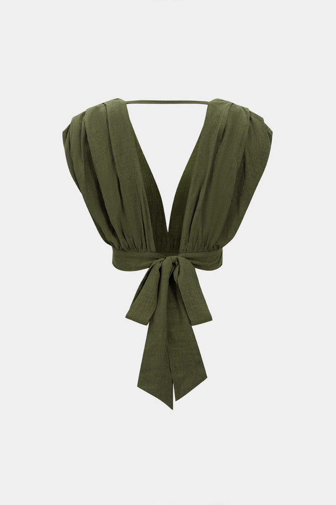 V-Neck Tie-Back Backless Tank Top - Weenar