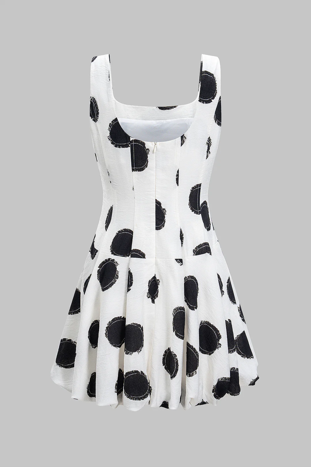 Polka Dots Print V-Neck Sleeveless Mini Dress - Weenar