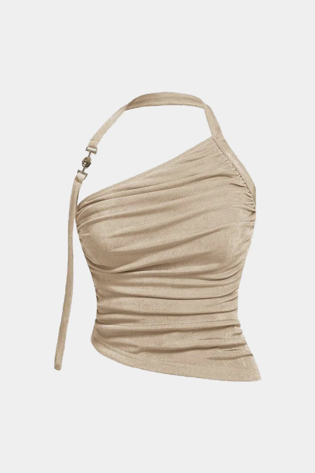 Plus Size Backless Asymmetrical Ruched Cami Top - Weenar