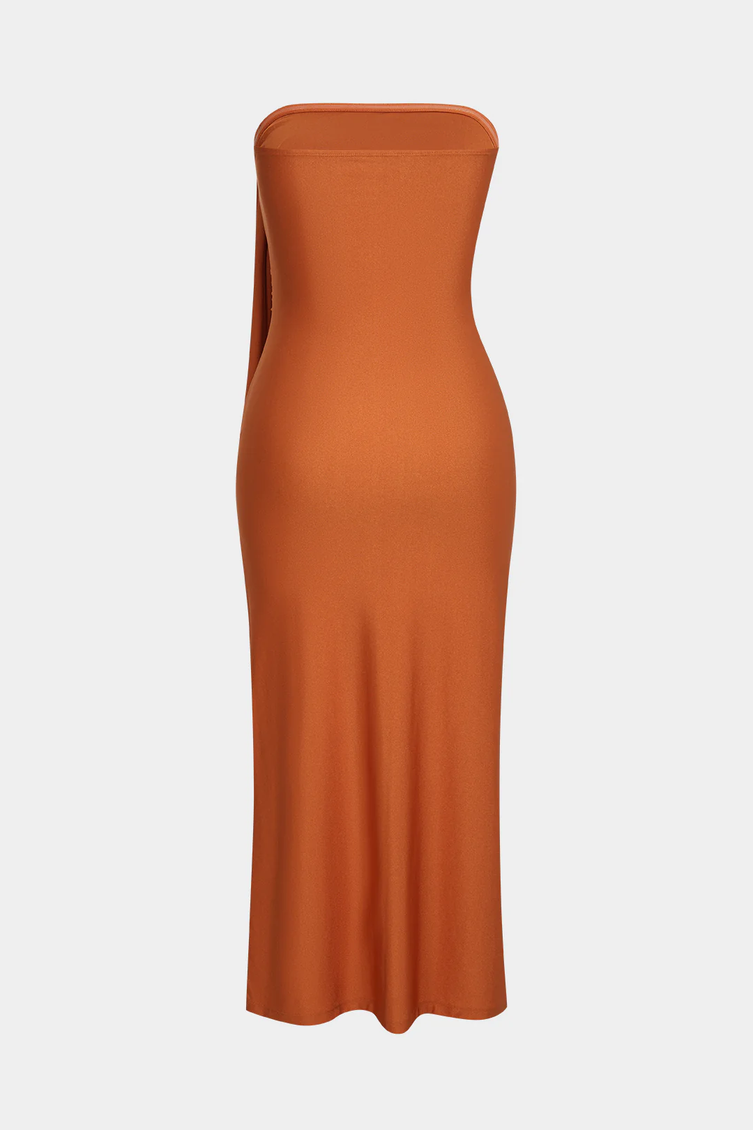 Solid Asymmetrical Knotted Ruched Sleeveless Maxi Dress - Weenar