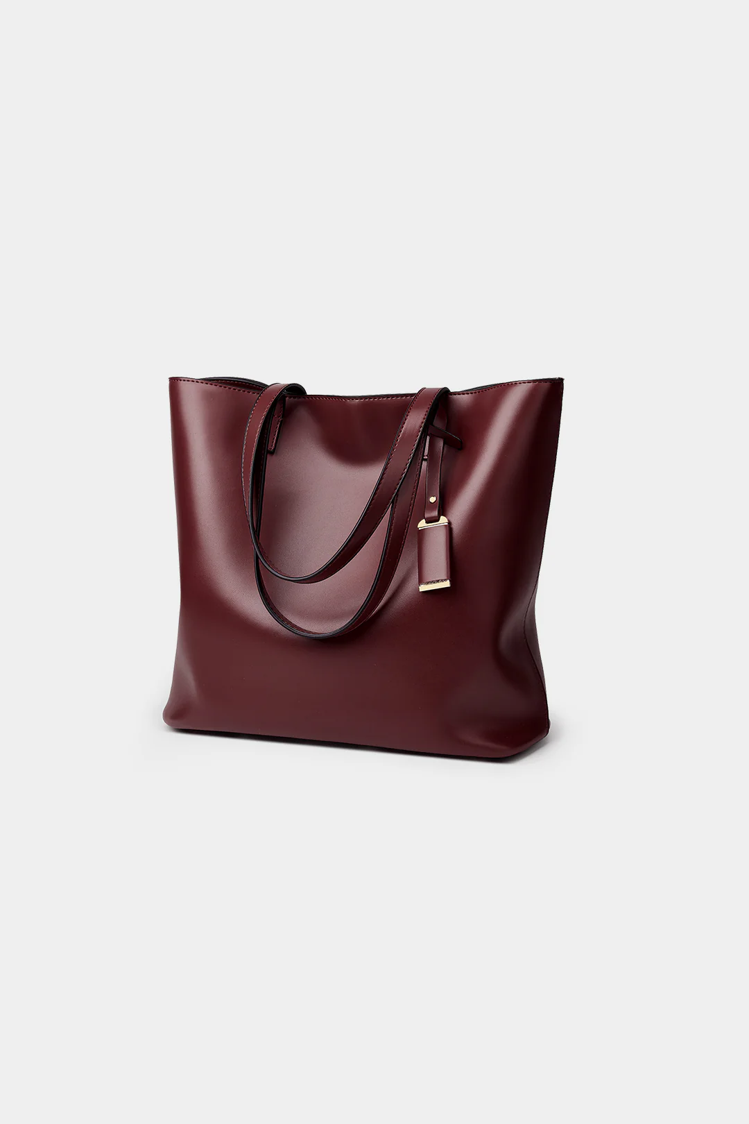Faux Leather Tote Shoulder Bag - Weenar