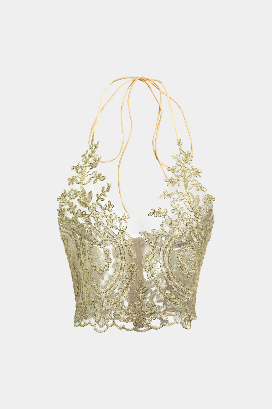 Lace Cut Out Tie Up Zipper Cami Top - Weenar