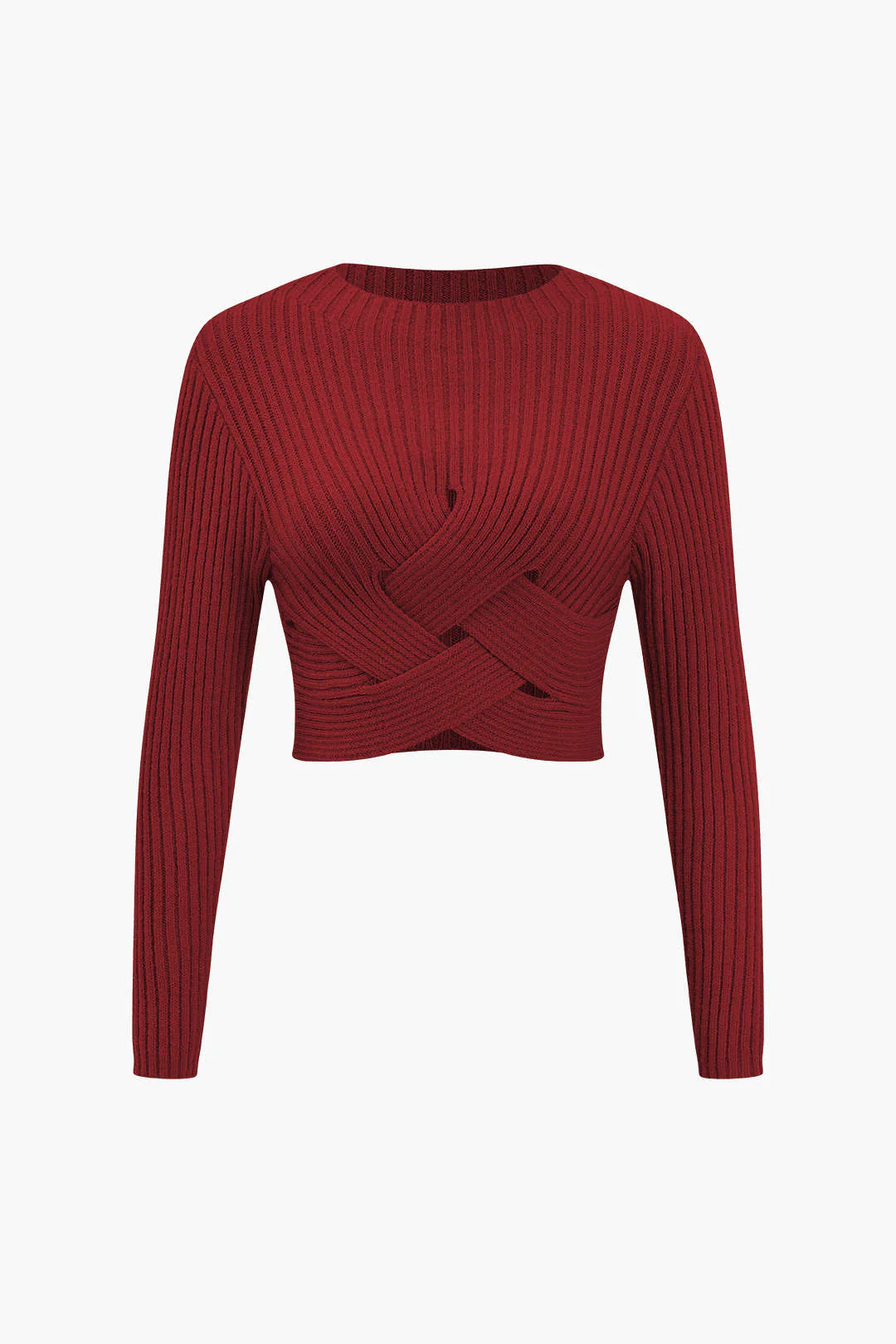 Crossed Sweater Long-Sleeve Top - Weenar