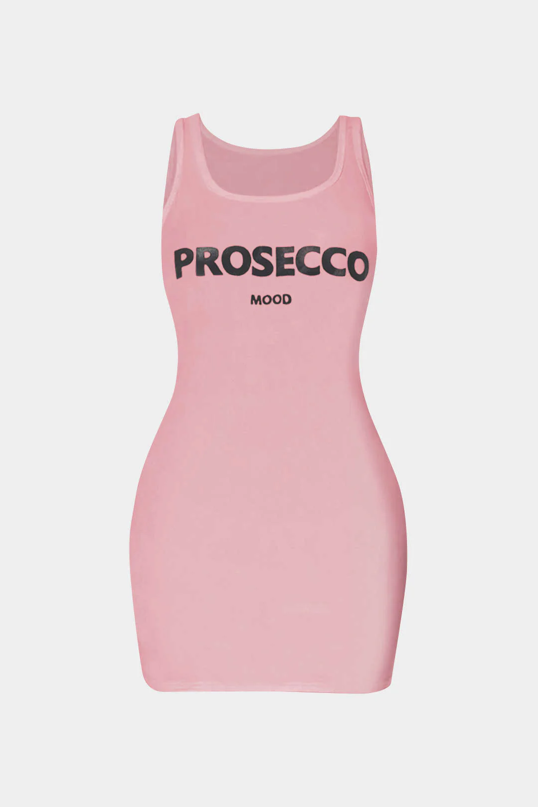 Letter Print Sleeveless Mini Dress - Weenar