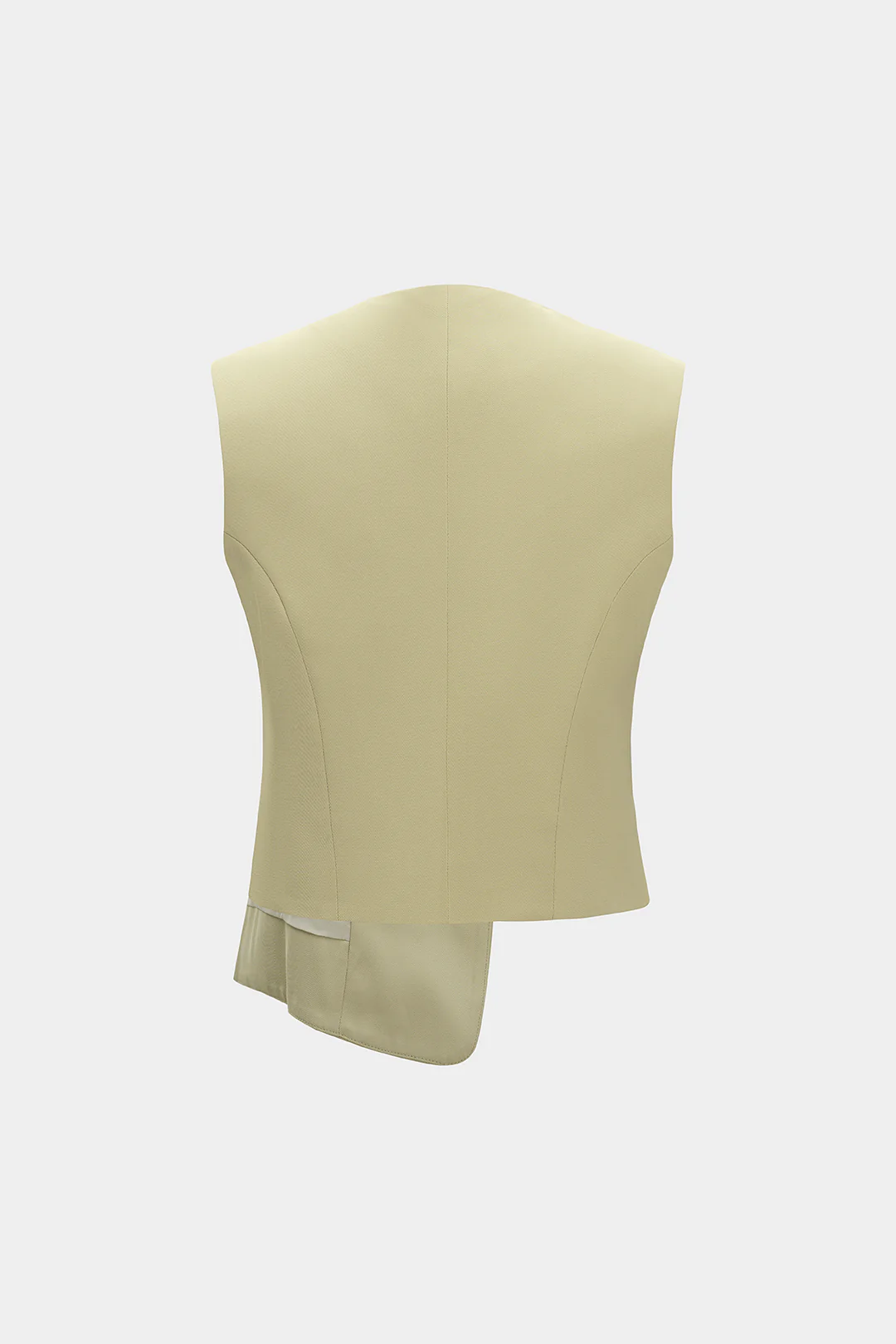 Asymmetrical Hem Fake Pocket Vest - Weenar