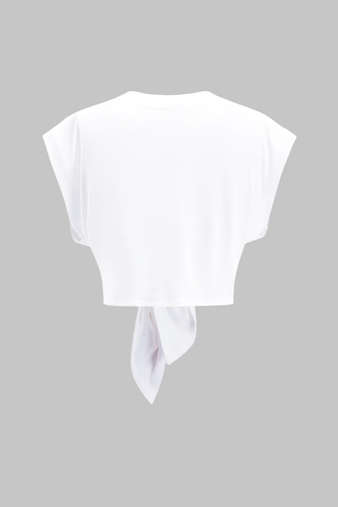 Letter Print Knotted Short Sleeve T-Shirt - Weenar