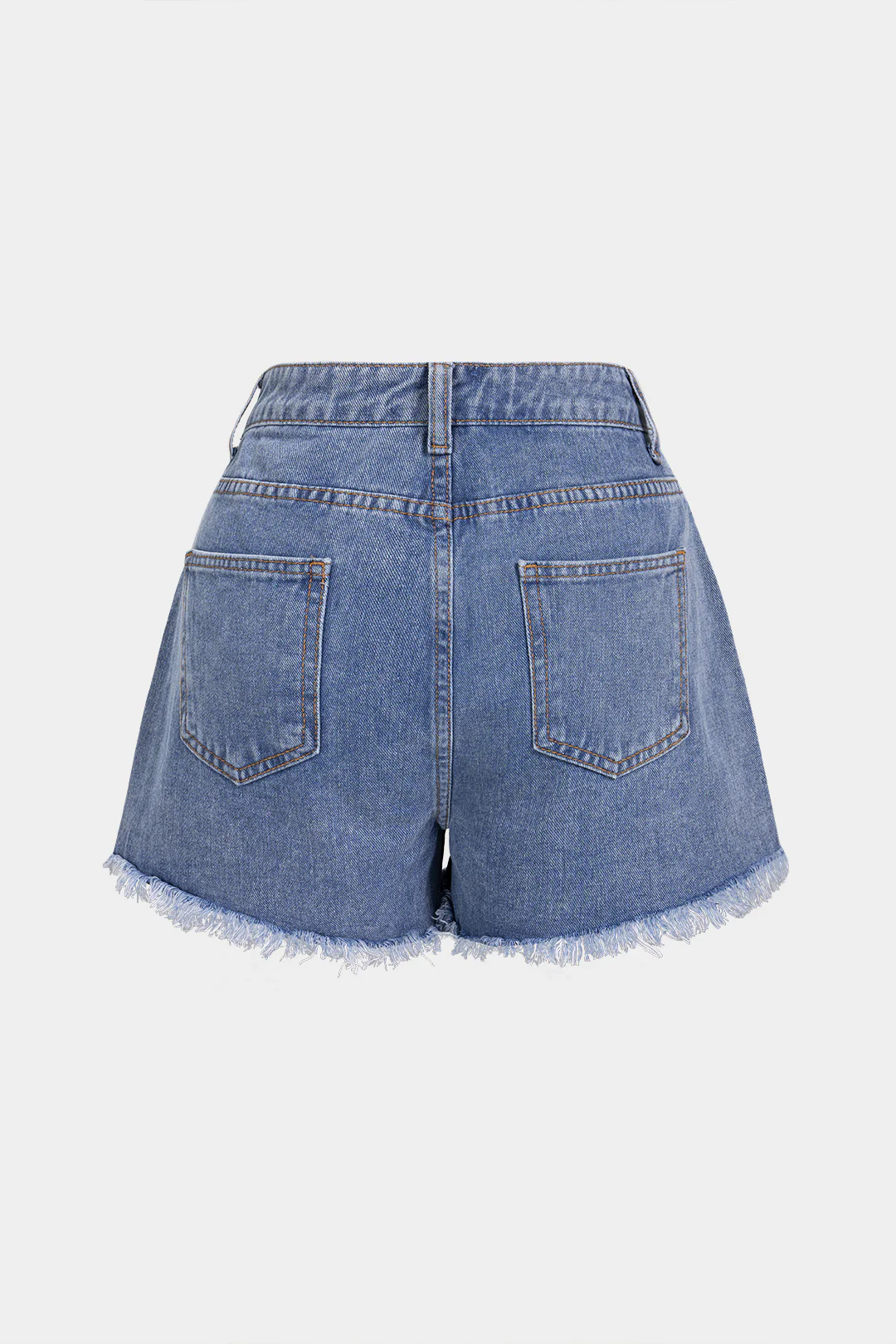 Denim Rhinestone Decor Pocket Ripped Shorts - Weenar