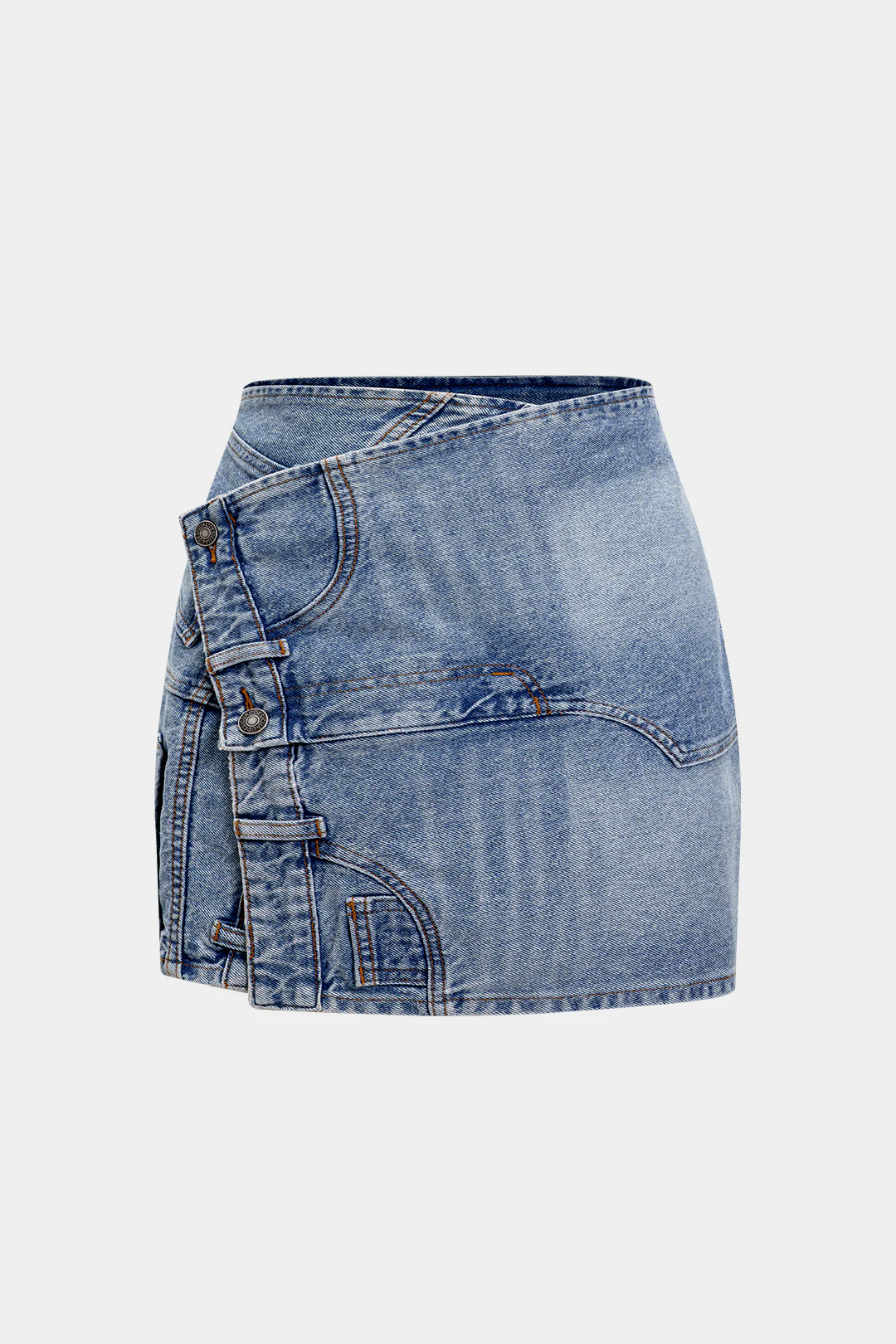 Denim Asymmetrical Design Skirt - Weenar