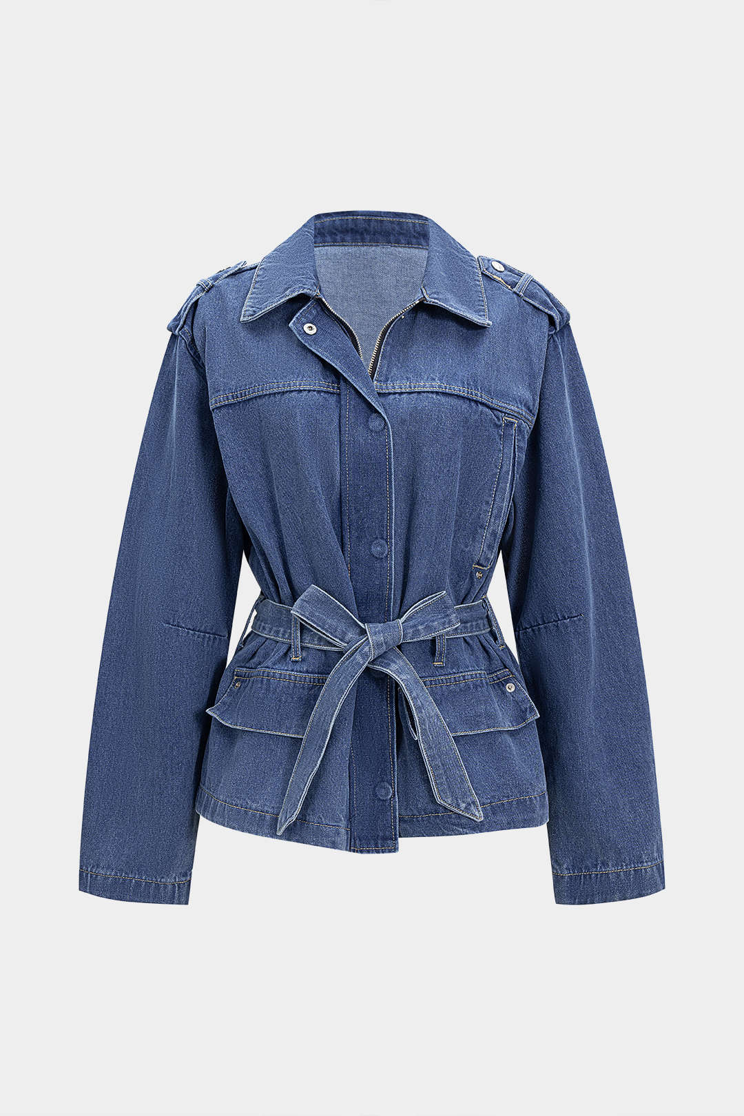 Denim Belted Outerwear - Weenar