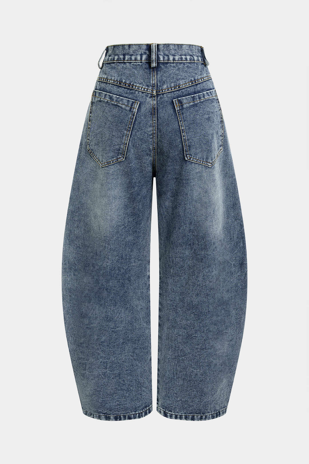 Denim Striped Pocket Wide Leg Jeans - Weenar