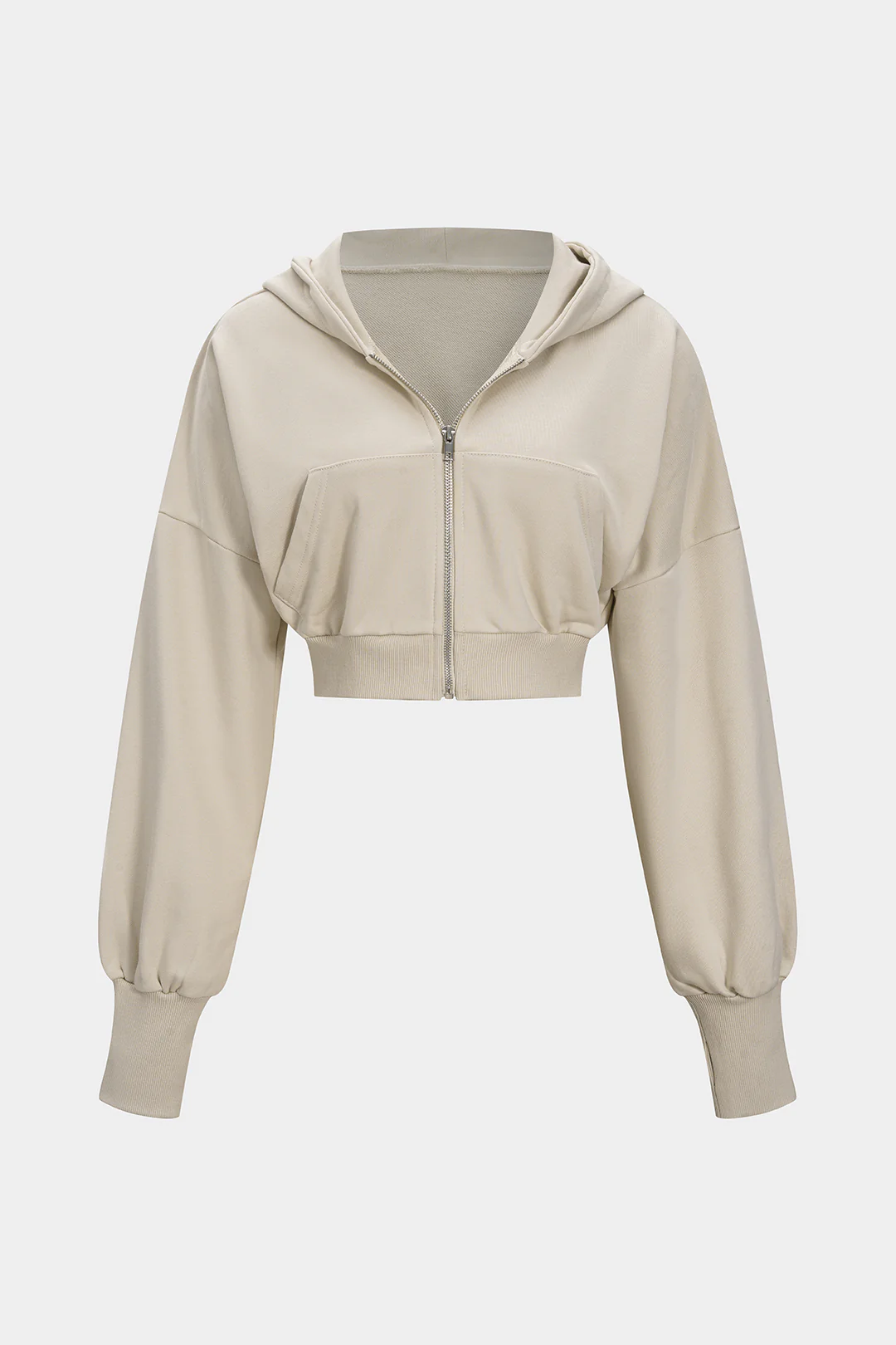 Zipper Pocket Cropped Hoodie - Weenar