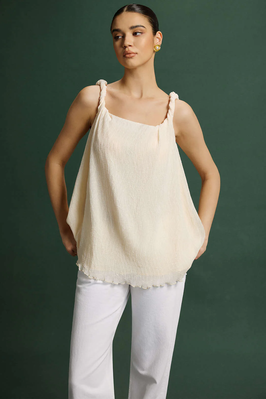 Twist Knot Irregular Hem Cami Top - Weenar