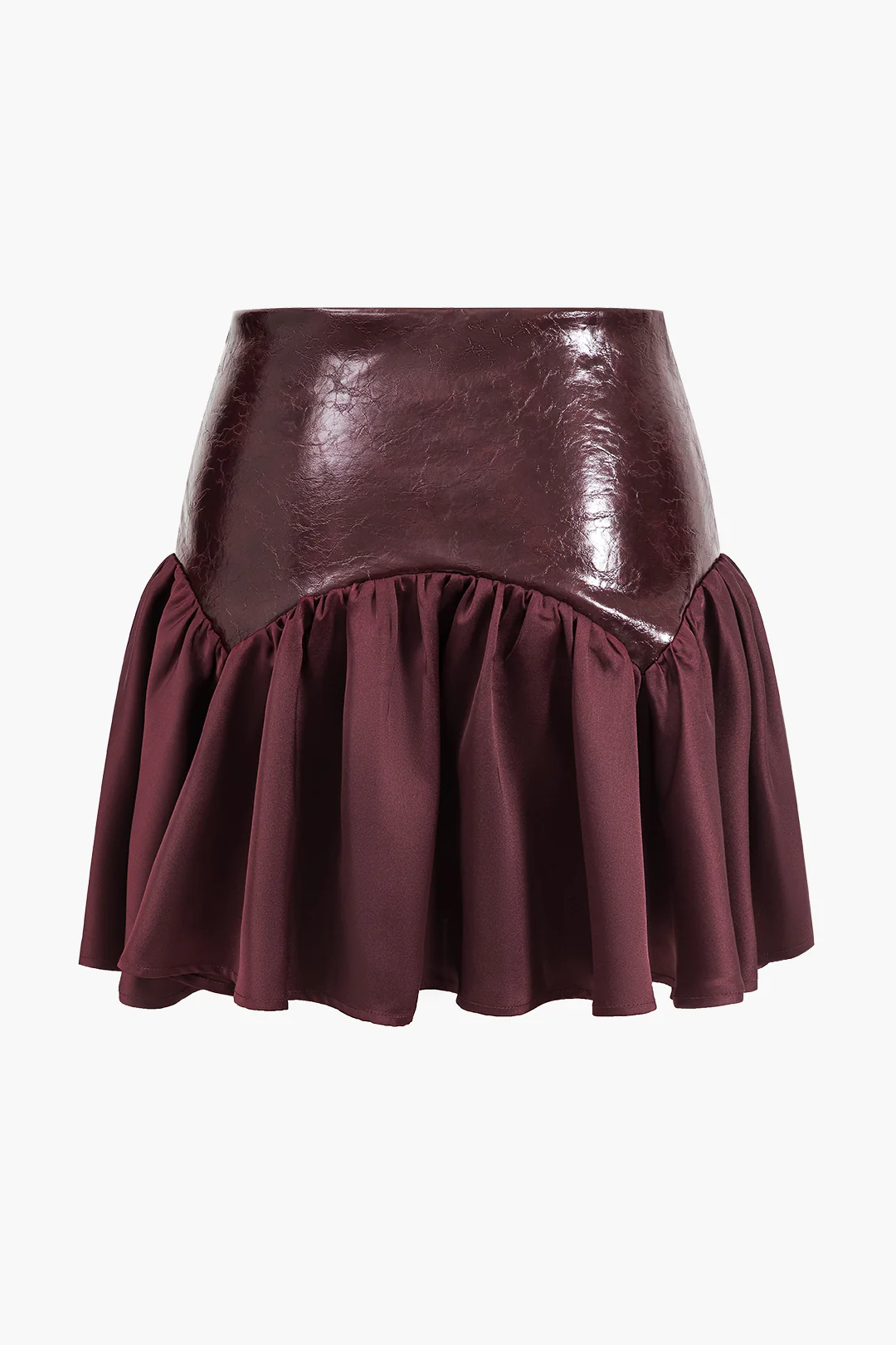 Faux Leather Patchwork Skirt - Weenar